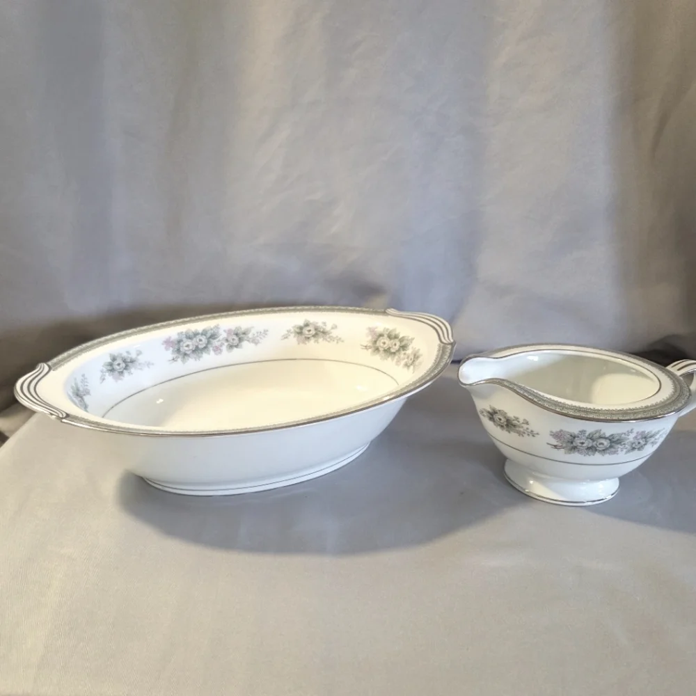 Noritake Bristol China Serving Bowl & Creamer, Set #5504